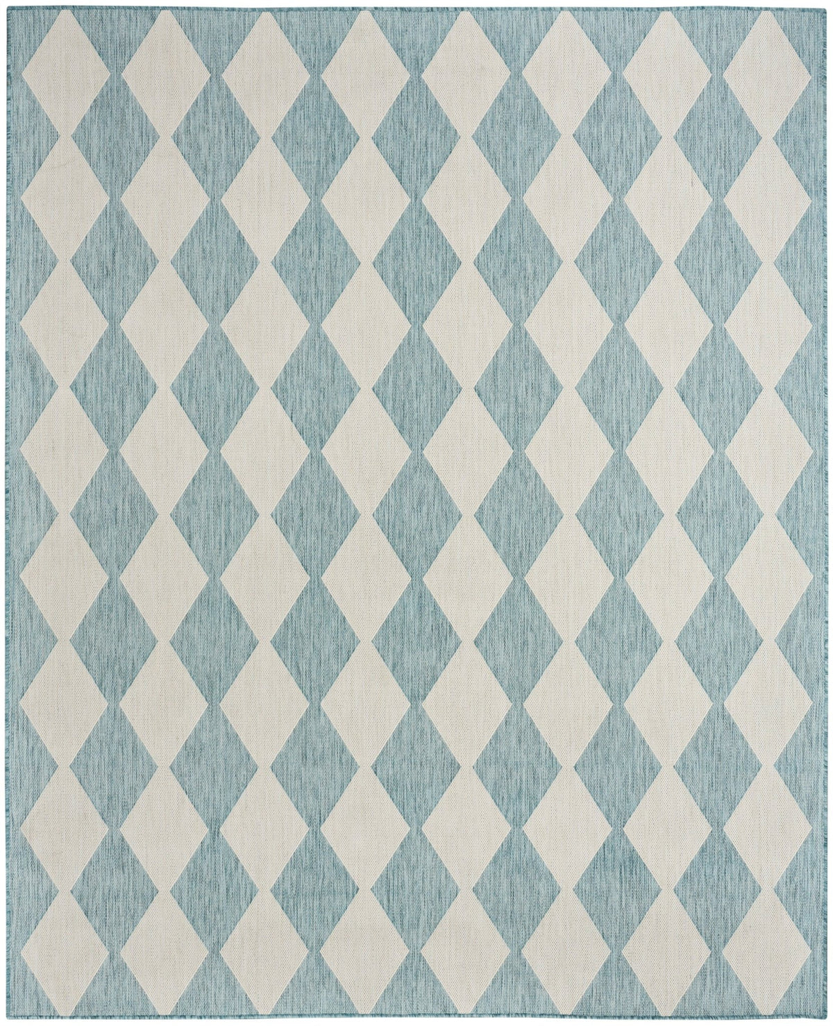 Nourison Positano POS04 Machine Made Aqua Rug