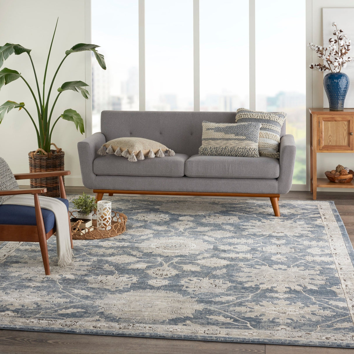 Nourison Quarry Qua06 Blue/Beige Rugs - Nourison - 99446746931