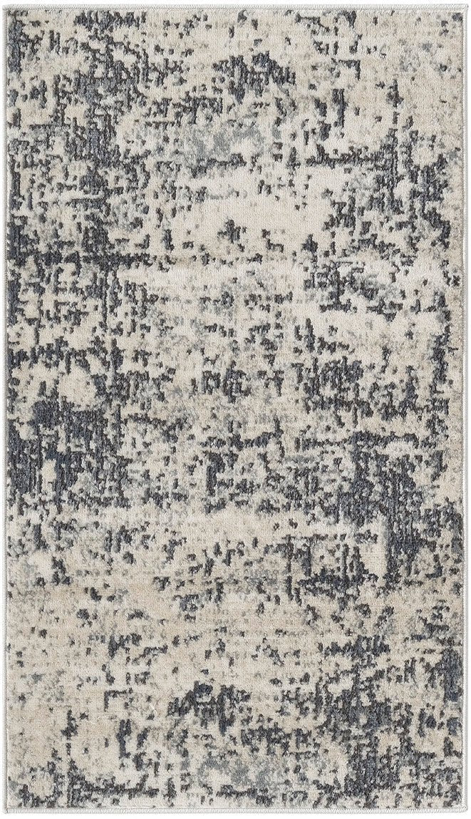 Nourison Quarry QUA17 Machine Made Ivory, Grey Rug
