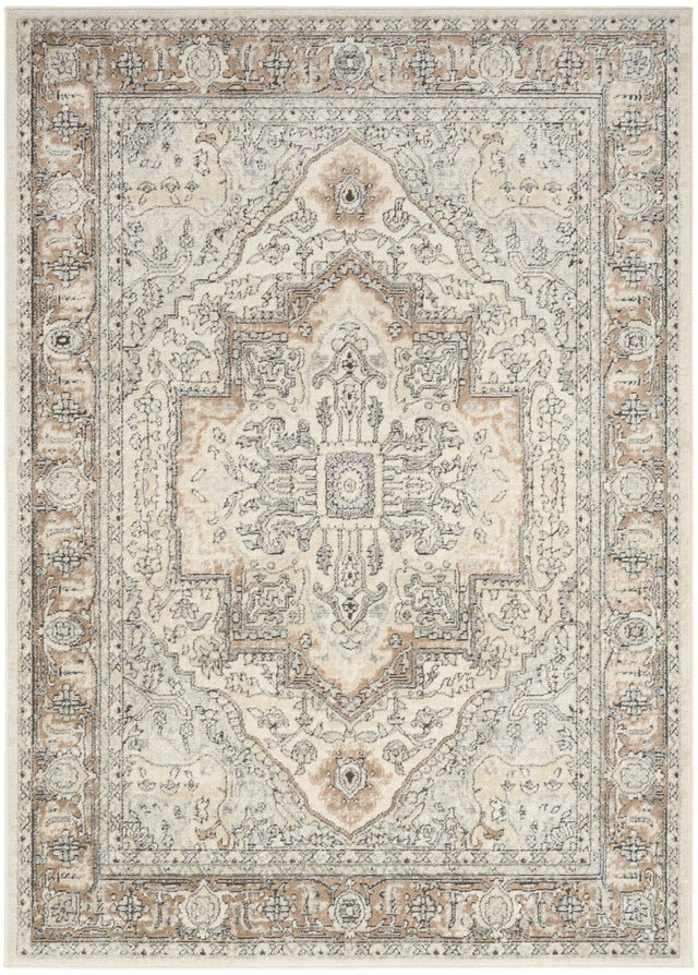 Nourison Quarry QUA18 Machine Made Ivory, Grey, Taupe Rug