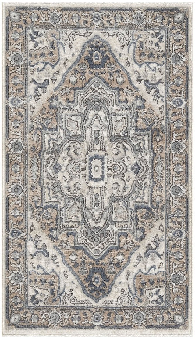 Nourison Quarry QUA18 Machine Made Ivory, Taupe Rug