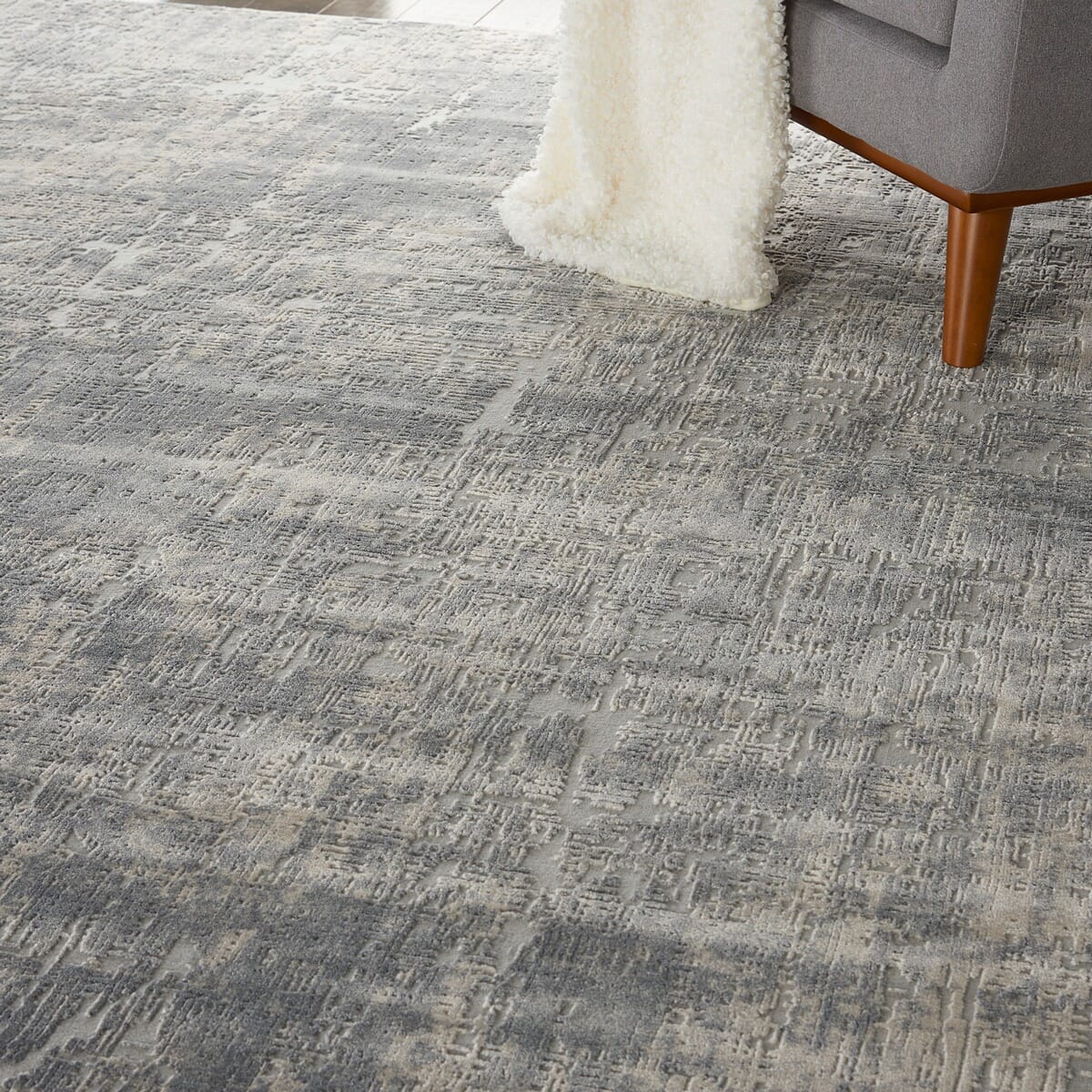 Nourison Rustic Textures Rus01 Ivory / Silver Rugs - Nourison - 99446476111