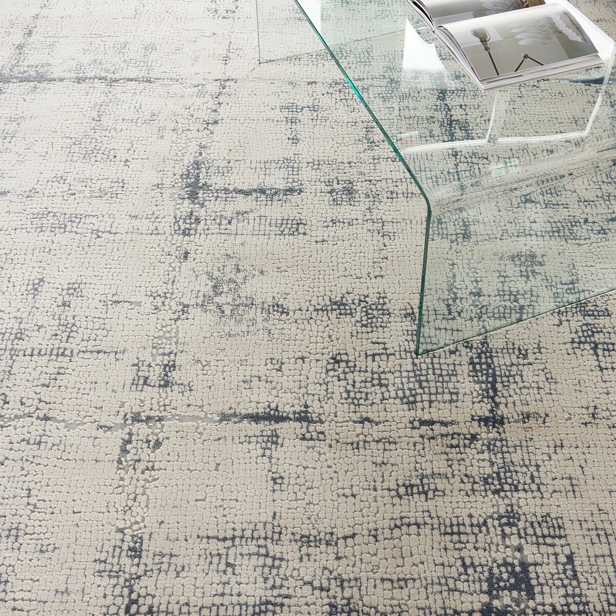 Nourison Rustic Textures Rus06 Ivory / Blue Rugs - Nourison - 99446476319