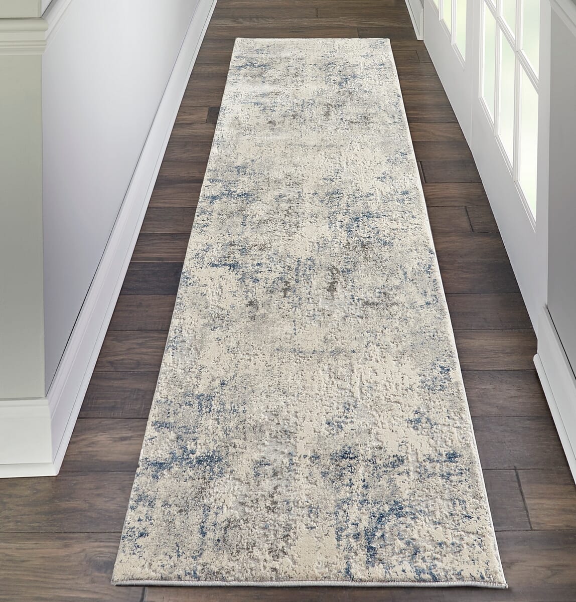 Nourison Rustic Textures Rus07 Ivory / Grey - Blue Rugs - Nourison - 99446496287