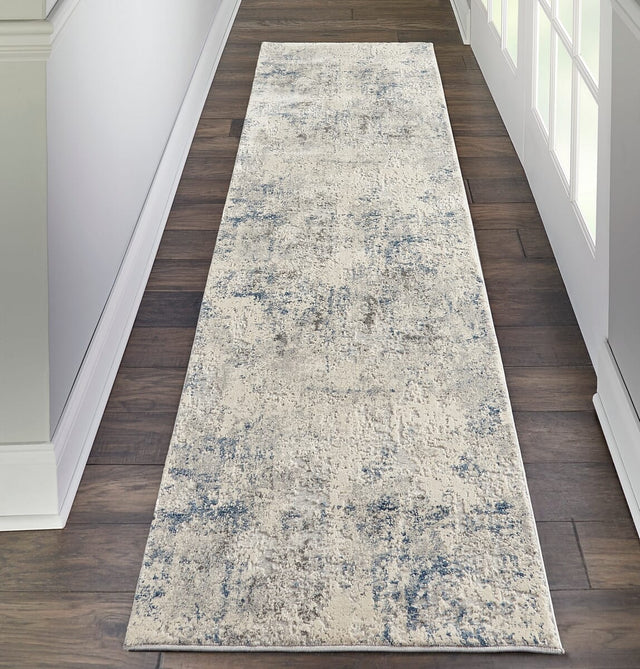 Nourison Rustic Textures Rus07 Ivory / Grey - Blue Rugs - Nourison - 99446496287