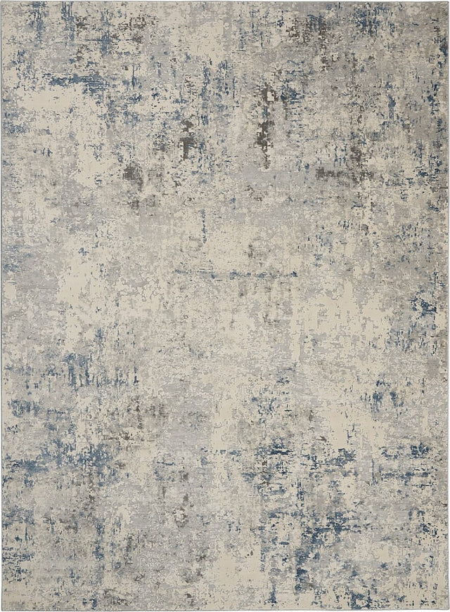 Nourison Rustic Textures Rus07 Ivory / Grey - Blue Rugs - Nourison - 99446496287