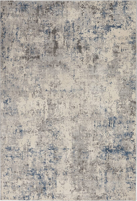 Nourison Rustic Textures Rus07 Ivory / Grey - Blue Rugs - Nourison - 99446496294