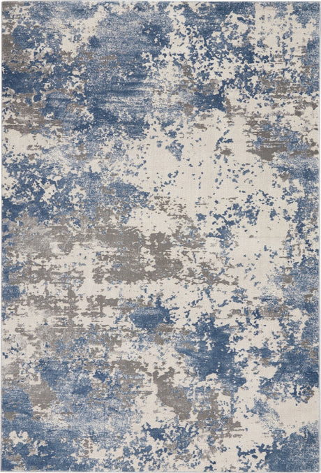 Nourison Rustic Textures Rus08 Grey/Blue Rug - Nourison - 99446165466