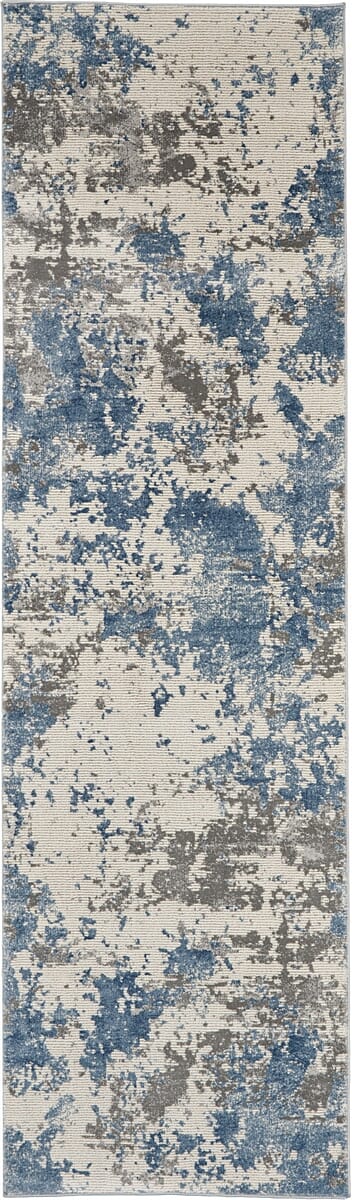 Nourison Rustic Textures Rus08 Grey/Blue Rug - Nourison - 99446496348