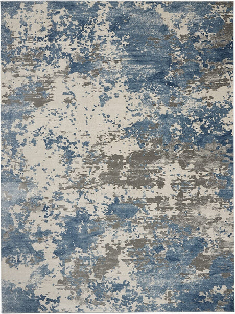 Nourison Rustic Textures Rus08 Grey/Blue Rug - Nourison - 99446496348
