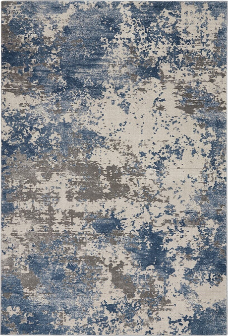 Nourison Rustic Textures Rus08 Grey/Blue Rug - Nourison - 99446496355