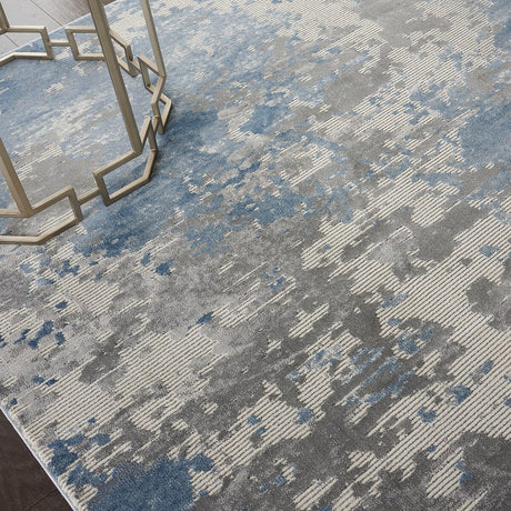 Nourison Rustic Textures Rus08 Grey/Blue Rug - Nourison - 99446496355