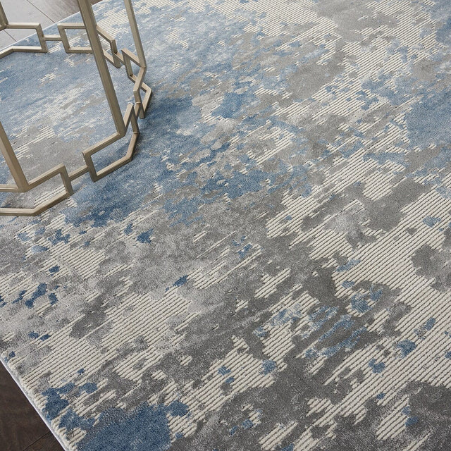 Nourison Rustic Textures Rus08 Grey/Blue Rug - Nourison - 99446496355