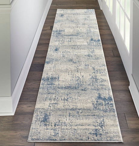 Nourison Rustic Textures Rus10 Ivory / Blue Rugs - Nourison - 99446496461