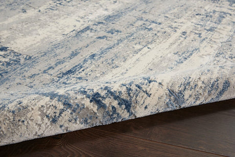 Nourison Rustic Textures Rus10 Ivory / Blue Rugs - Nourison - 99446496461
