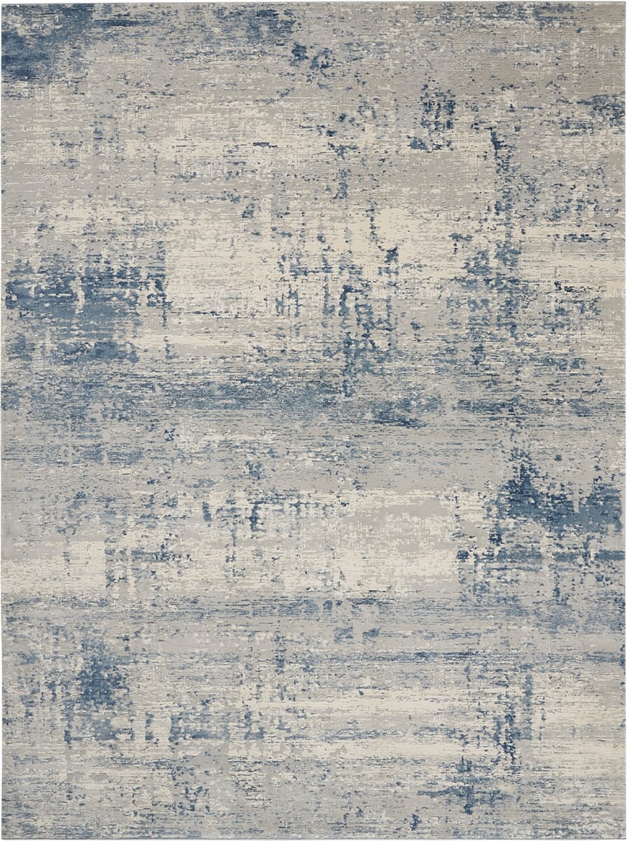 Nourison Rustic Textures Rus10 Ivory / Blue Rugs - Nourison - 99446496461