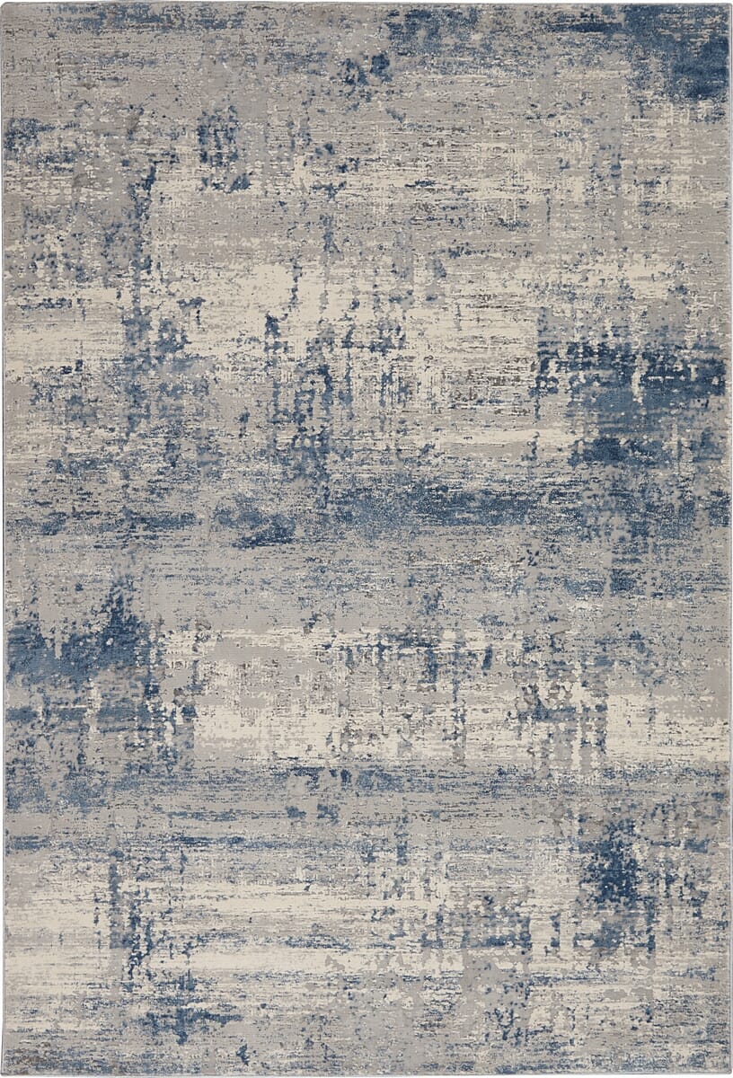 Nourison Rustic Textures Rus10 Ivory / Blue Rugs - Nourison - 99446496478