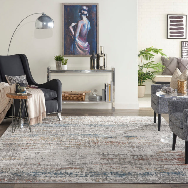 Nourison Rustic Textures Rus14 Light Grey Multi Rugs - Nourison - 99446835833