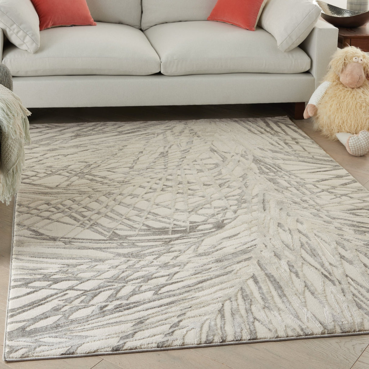 Nourison Rustic Textures Rus17 Ivory/Grey Rugs - Nourison - 99446814913