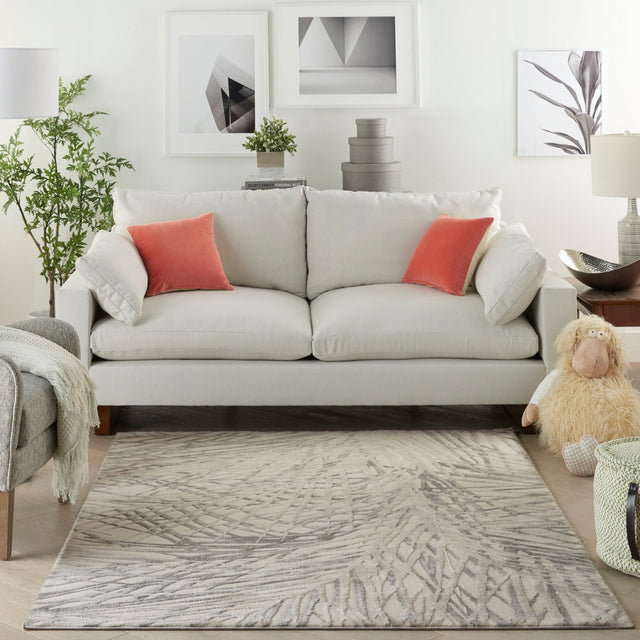 Nourison Rustic Textures Rus17 Ivory/Grey Rugs - Nourison - 99446835864