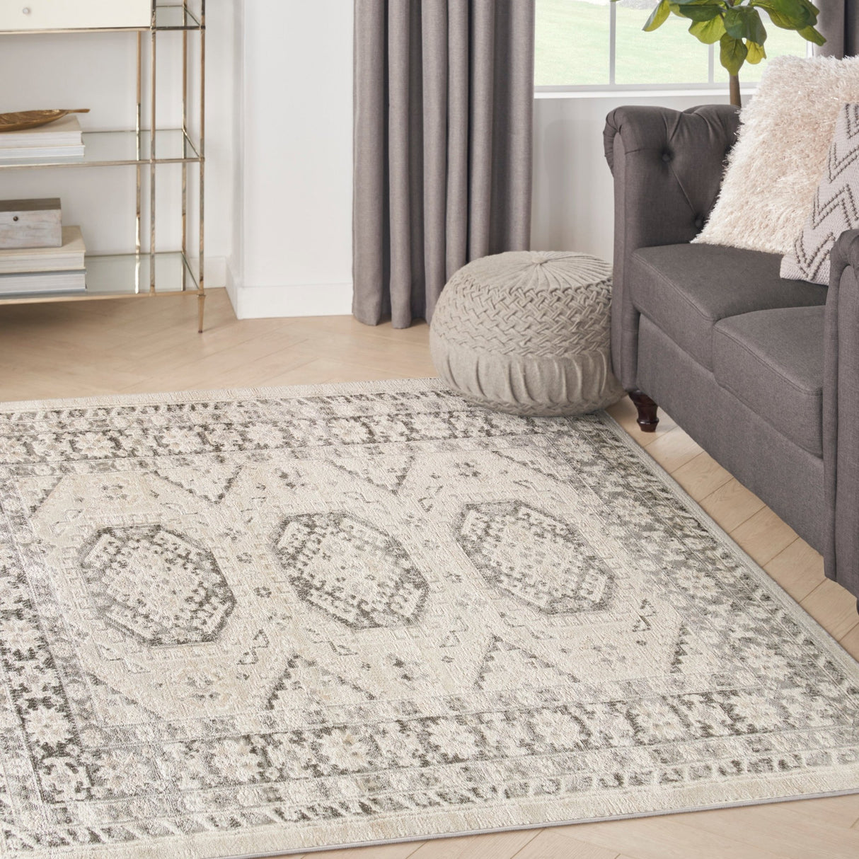 Nourison Serenity Home Srh01 Ivory Mocha Rug - Nourison - 99446918208