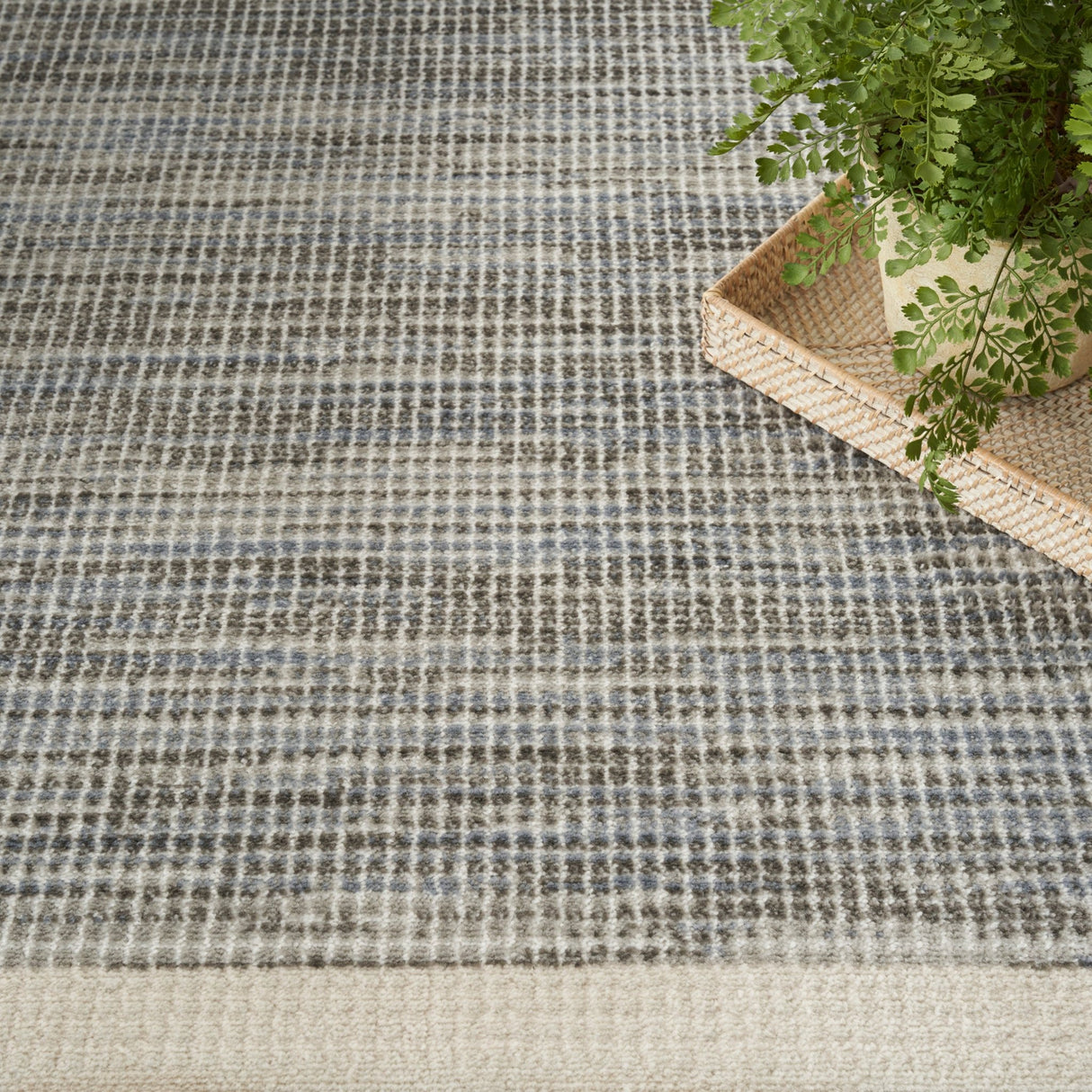 Nourison Serenity Home Srh07 Grey Ivory Rug - Nourison - 99446918963