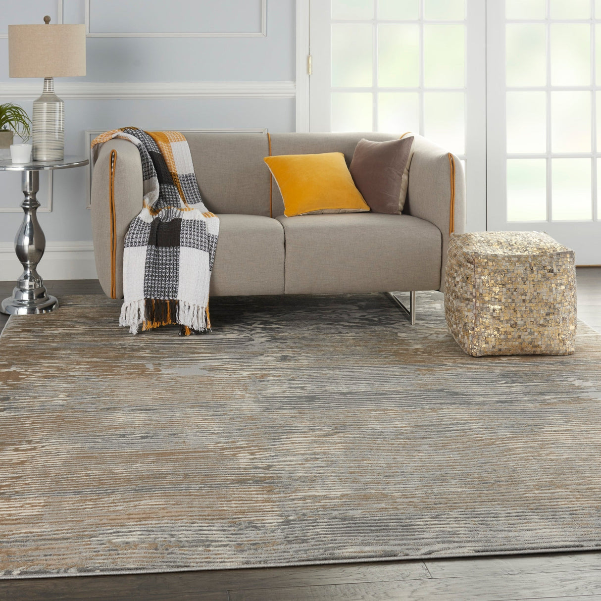 Nourison Solace Sla01 Grey/Beige Rugs - Nourison - 99446756725