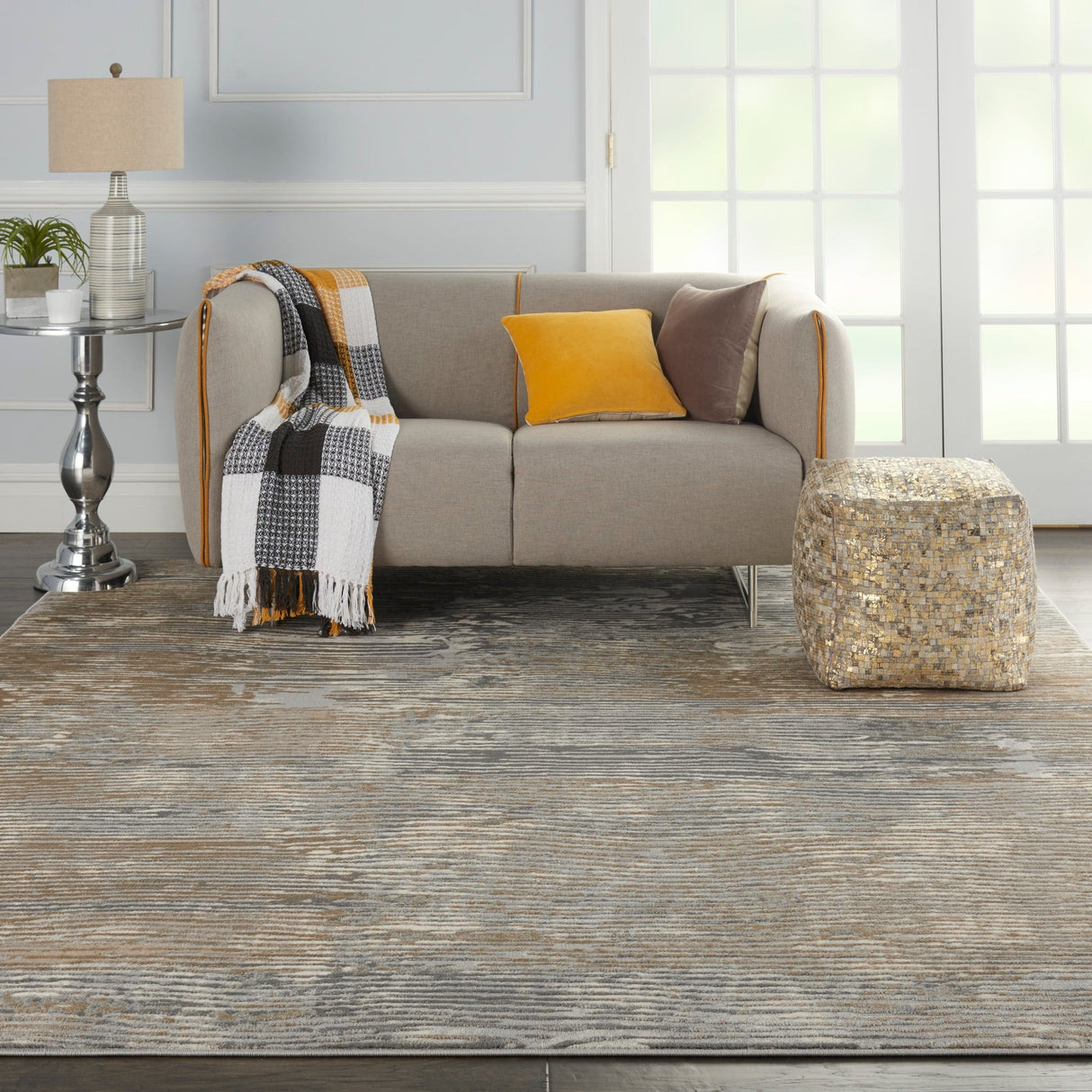 Nourison Solace Sla01 Grey/Beige Rugs - Nourison - 99446756732
