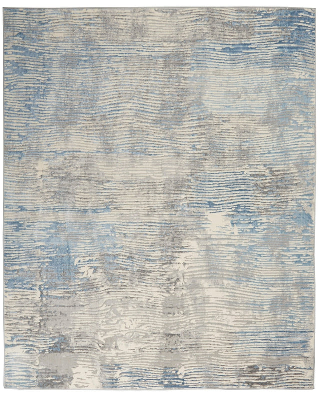 Nourison Solace Sla01 Ivory/Grey/Blue Rugs - Nourison - 99446756800