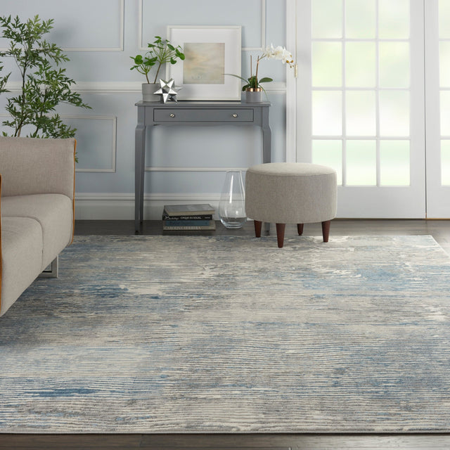 Nourison Solace Sla01 Ivory/Grey/Blue Rugs - Nourison - 99446756800