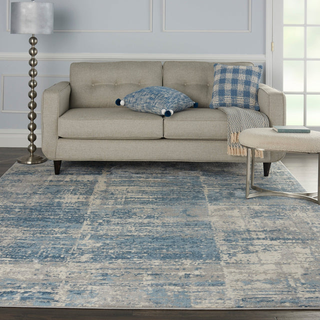 Nourison Solace Sla02 Ivory/Grey/Blue Rugs - Nourison - 99446756848
