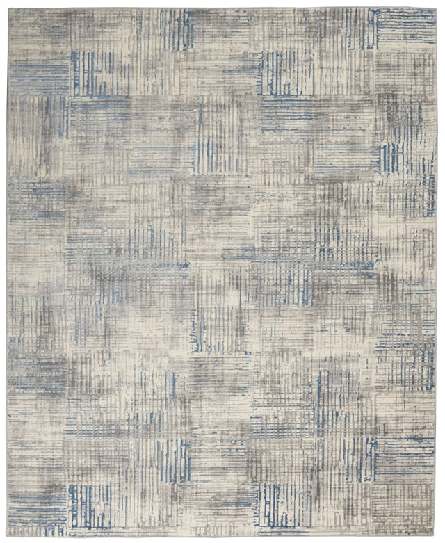 Nourison Solace Sla03 Ivory/Grey/Blue Rugs - Nourison - 99446756893