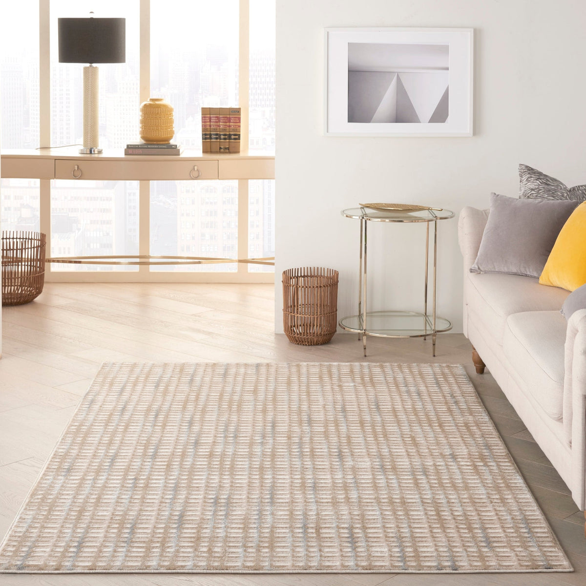 Nourison Solace Sla04 Beige/Blue Rugs - Nourison - 99446768896