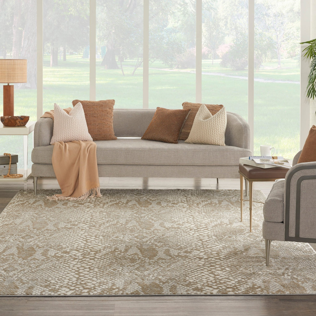 Nourison Solace Sla06 Ivory Beige Rugs - Nourison - 99446782540