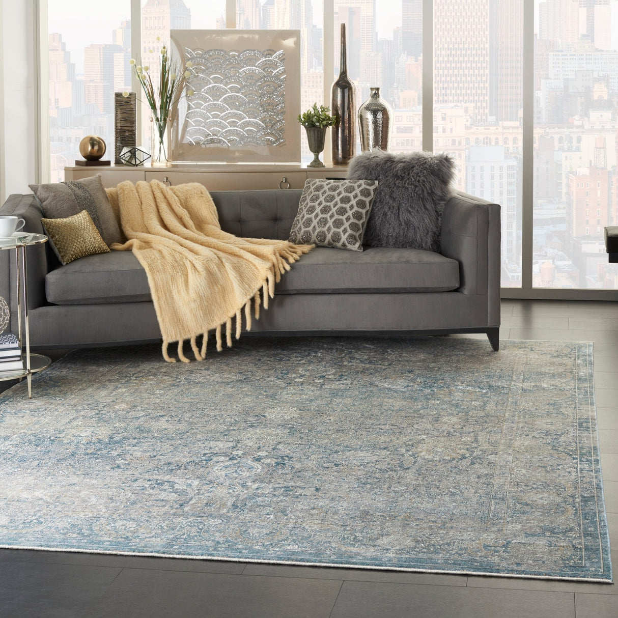 Nourison Starry Nights Stn01 Cream Blue Rugs - Nourison - 99446736802