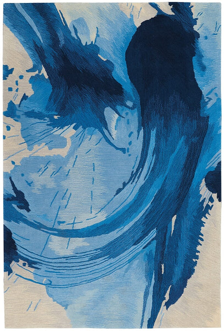 Nourison Symmetry Smm01 Blue / Ivory Rugs - Nourison - 99446495280