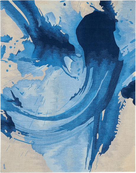 Nourison Symmetry Smm01 Blue / Ivory Rugs - Nourison - 99446495280