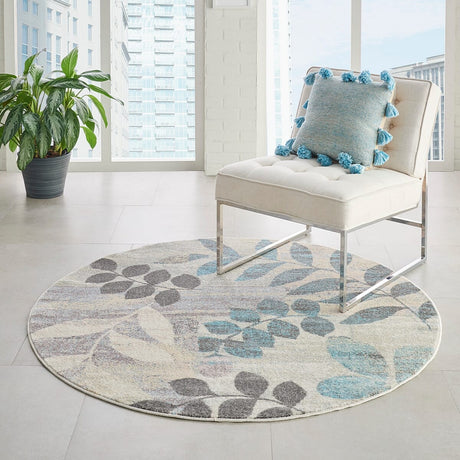 Nourison Tranquil Tra01 Ivory / Light Blue Rugs - Nourison - 99446483577