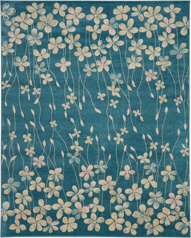 Nourison Tranquil Tra04 Turquoise Rugs - Nourison - 99446485007