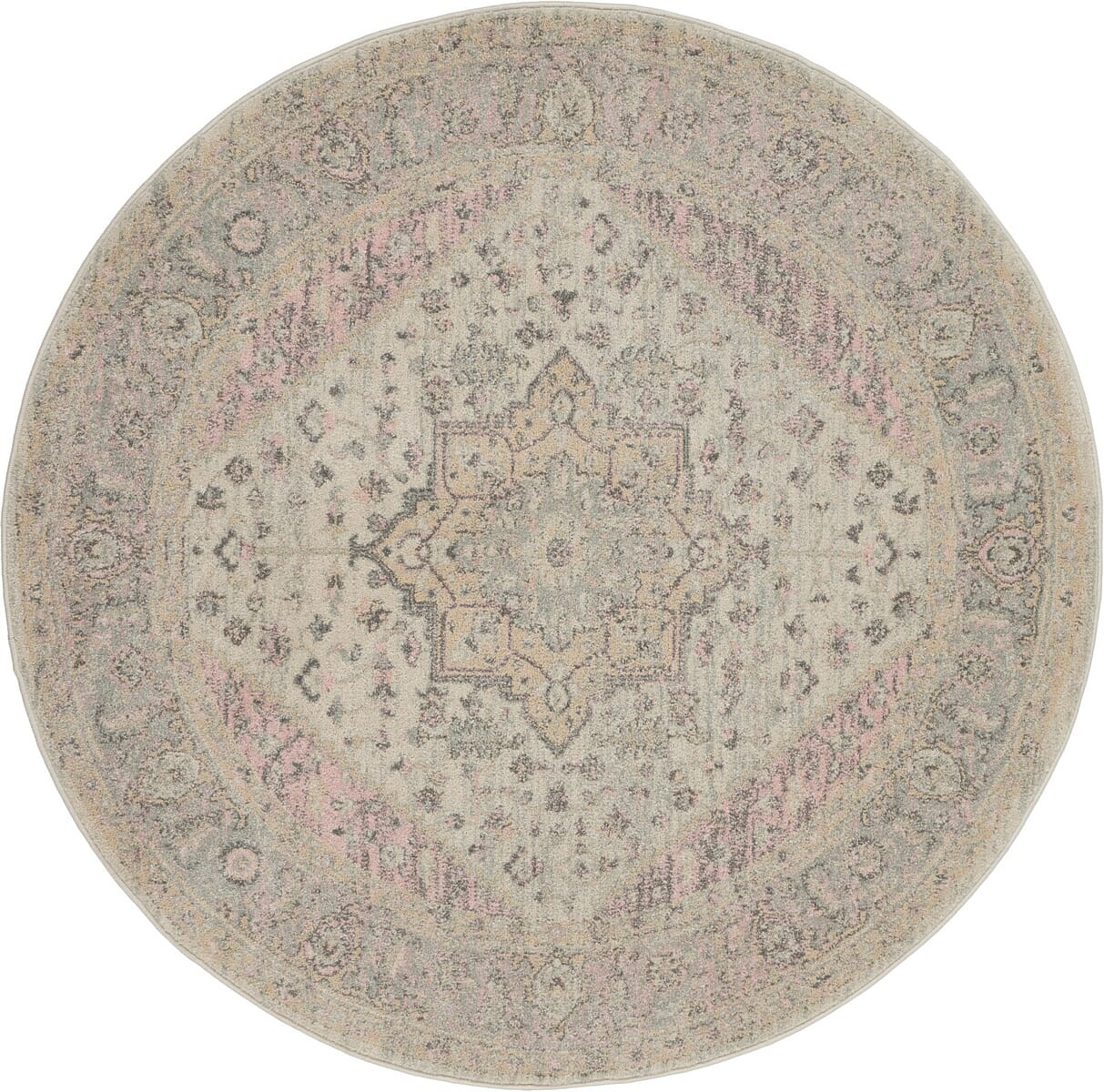 Nourison Tranquil Tra06 Ivory / Pink Rugs - Nourison - 99446485496