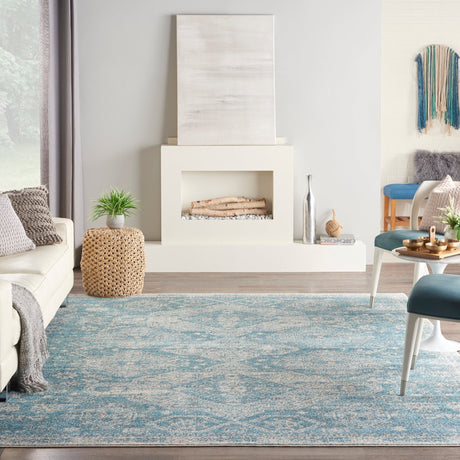 Nourison Tranquil Tra13 Lt.Blue/Ivory Rugs - Nourison - 99446816542