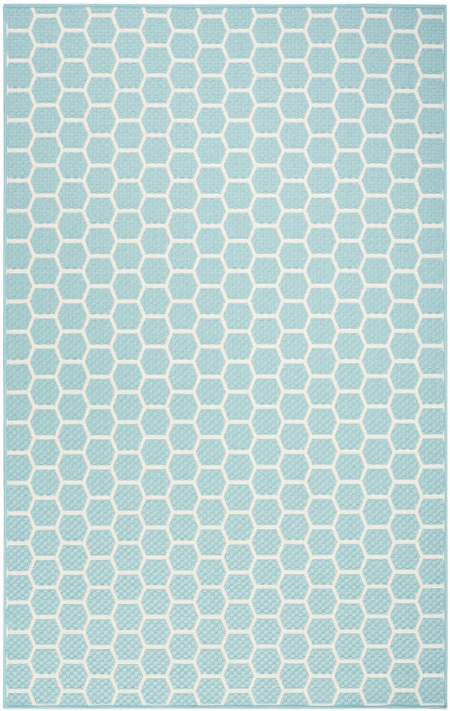 Nourison Twist Reversible Tws01 Aqua Rug - Nourison - 99446962645