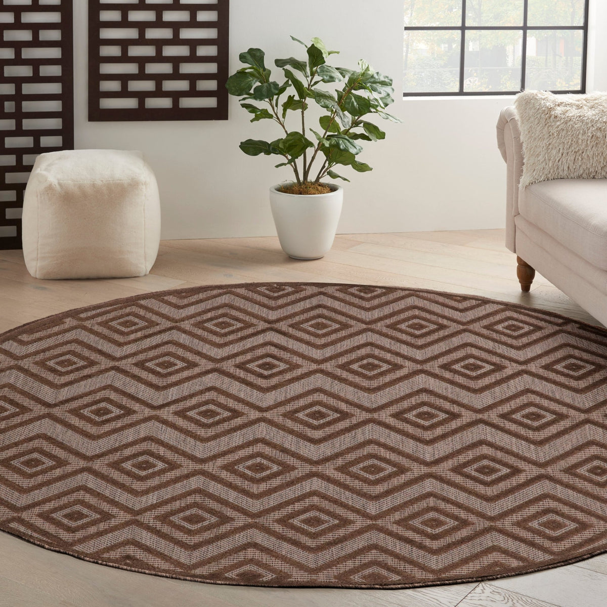 Nourison Versatile NRV01 Brown Contemporary Area Rugs - 841491115602