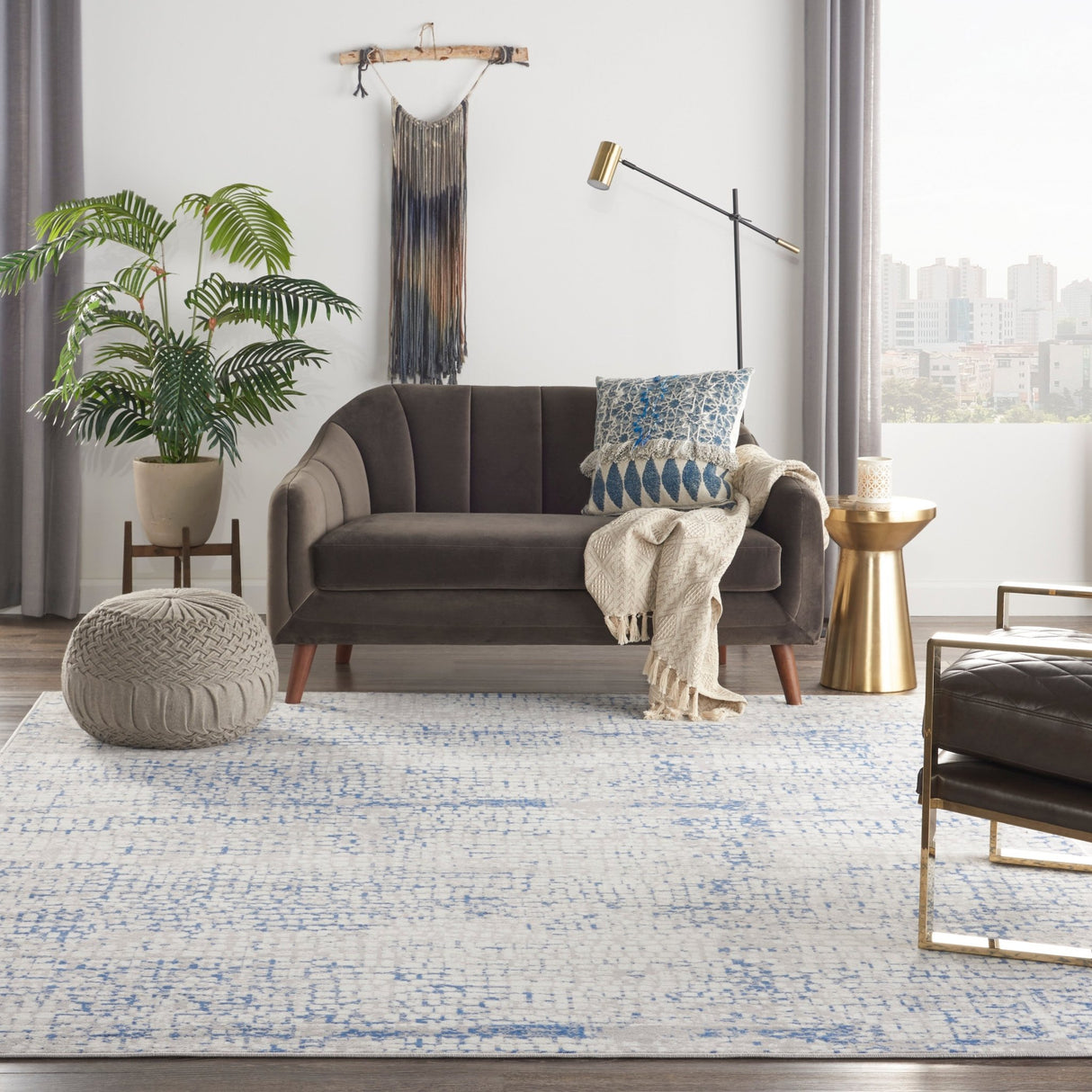 Nourison Whimsicle Whs07 Grey Blue Rugs - Nourison - 99446832559