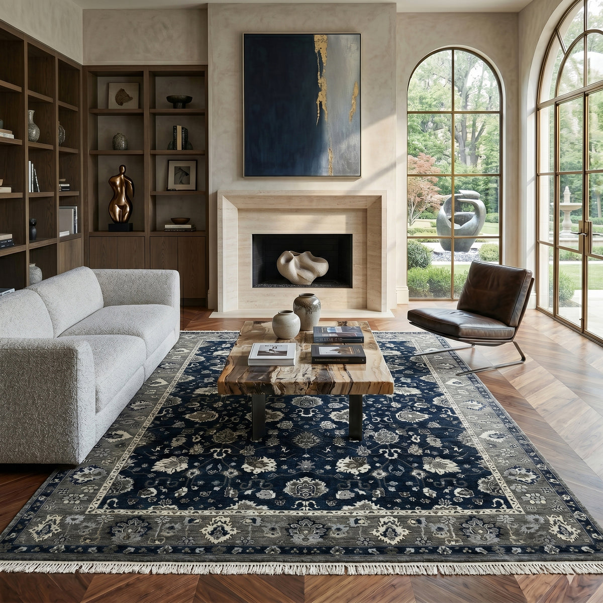 Amer Nuit Arabe NUI-20 Blue Sapphire area rug - lifestyle view