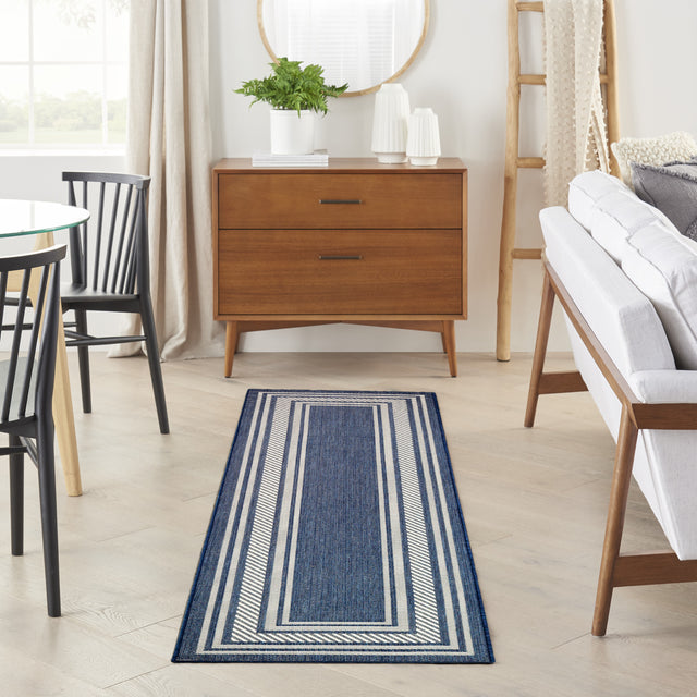 Nourison Horizon Indoor/Outdoor HOZ03 Navy Contemporary Area Rugs