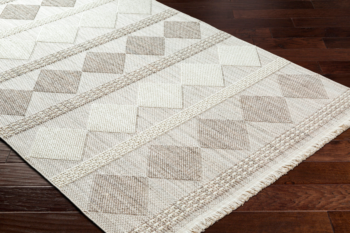 Surya New Delhi Nwh-2301 Light Grey, Sterling Grey, Metallic - Silver, Pewter Rug.
