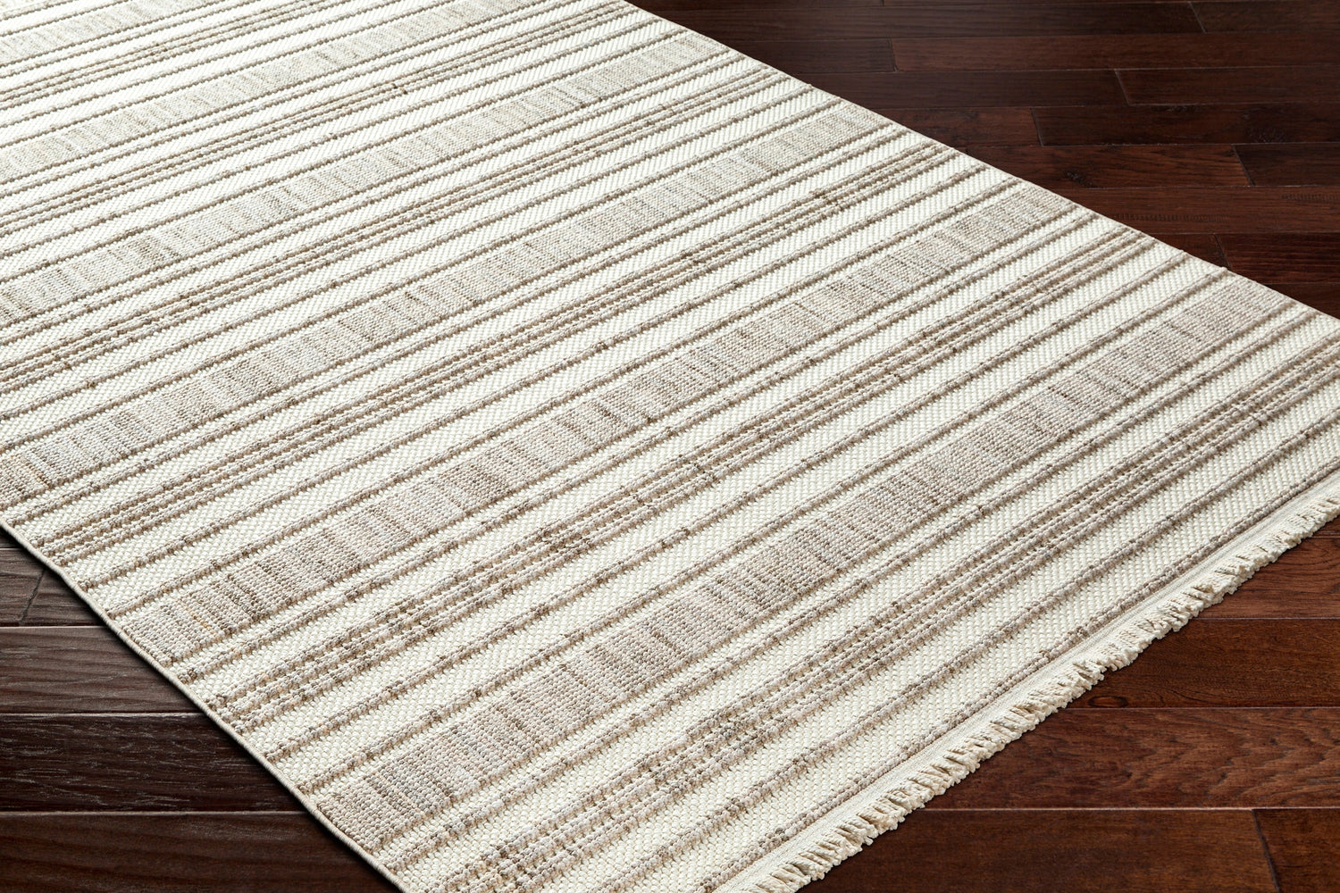 Surya New Delhi Nwh-2304 Light Grey, Ash, Slate Grey Taupe, Metallic - Silver Rug.
