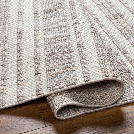 Surya New Delhi Nwh-2304 Light Grey, Ash, Slate Grey Taupe, Metallic - Silver Rug.