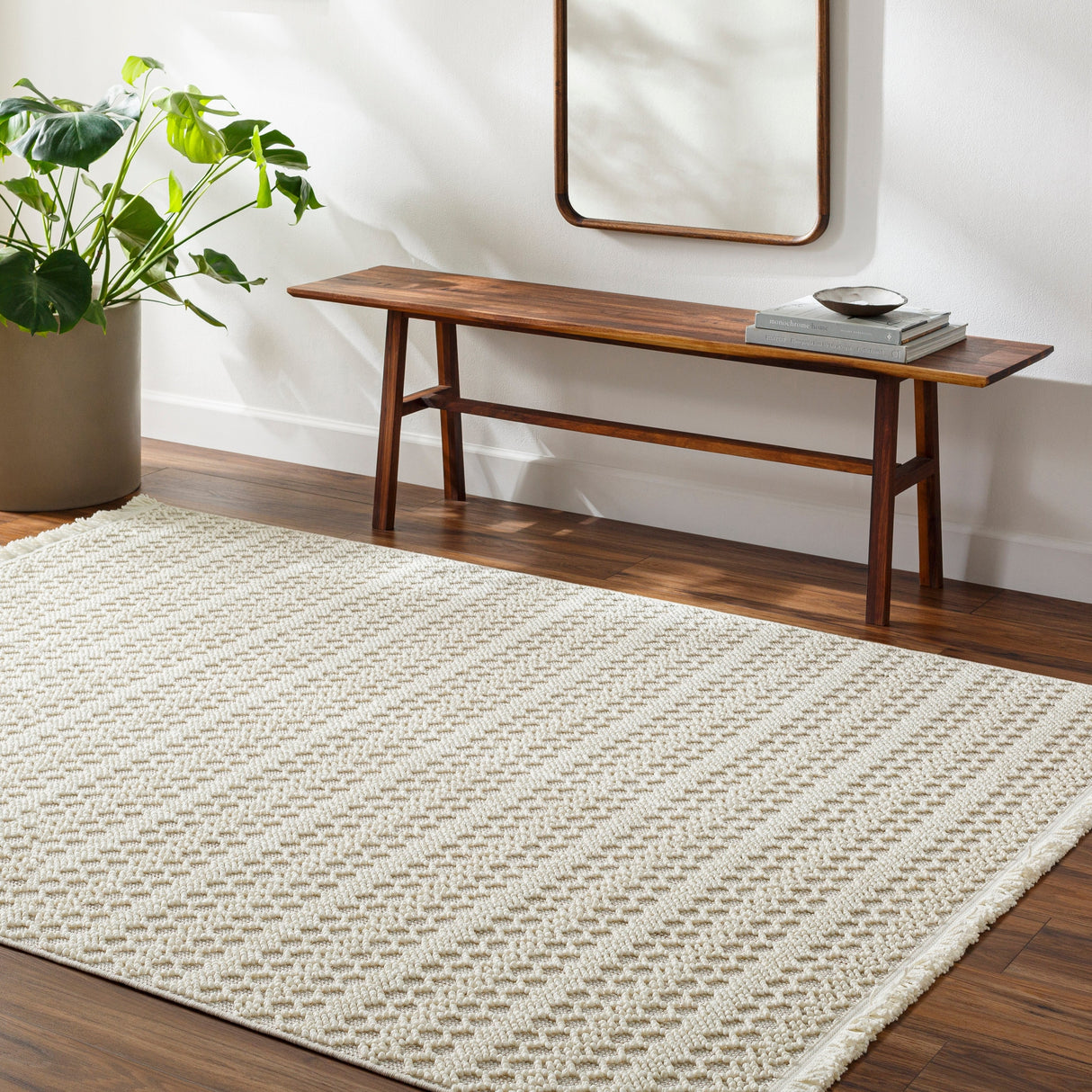 Surya New Delhi Nwh-2308 Light Silver, Light Grey, Off-White Rug.